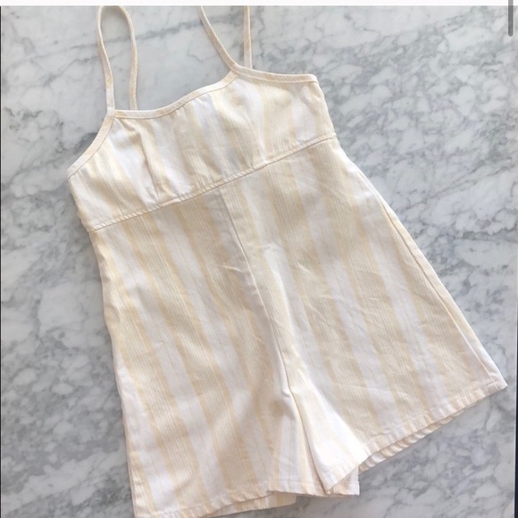 BDG Pants - LAST CHANCE ⚡️ UO White + Yellow Stripe Romper BDG